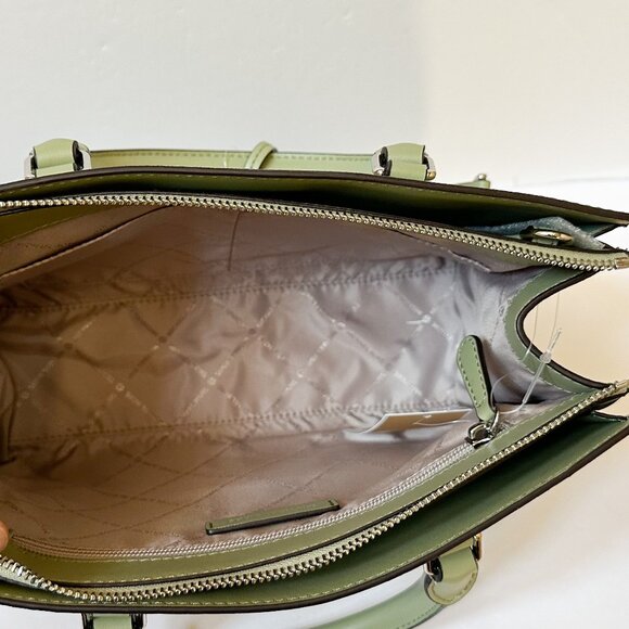 Michael Kors Sheila Medium Satchel Shoulder Crossbody Bag Light Sage - Picture 12 of 12